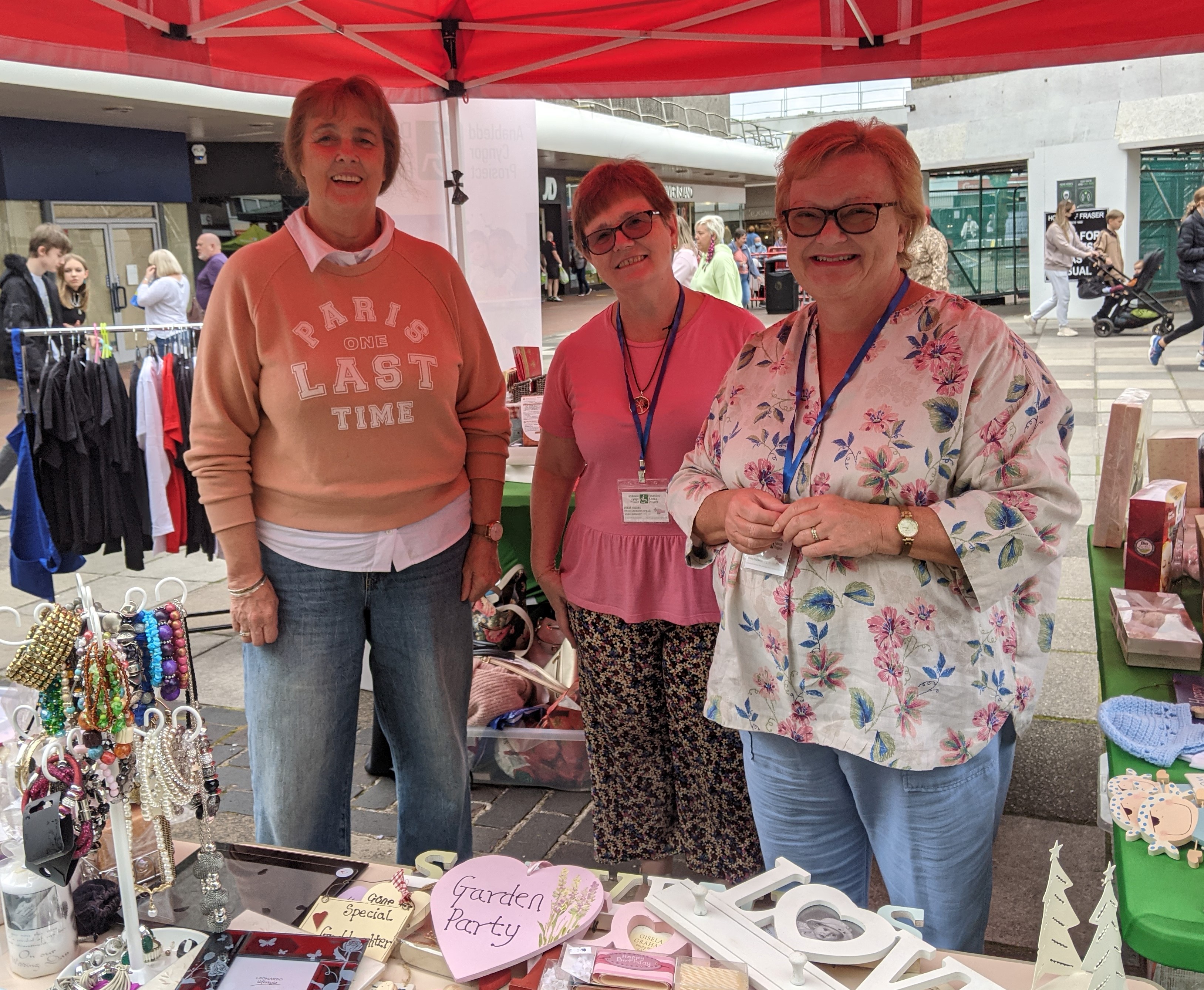 Pauline Jayne And Davina On Dap Stall At Cwmbran Centre Dap Wales