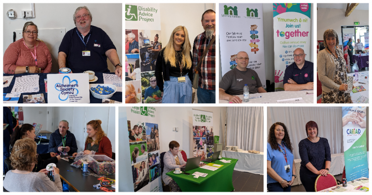Carers meeting with charities at Care Fair